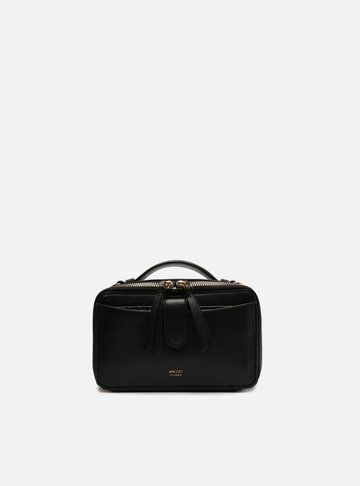 Bolsa Tiracolo Preta Pequena Bolso Duplo