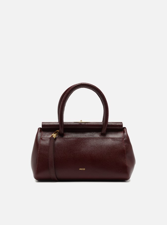 Bolsa Tote Vinho Couro Maxi Croco Média