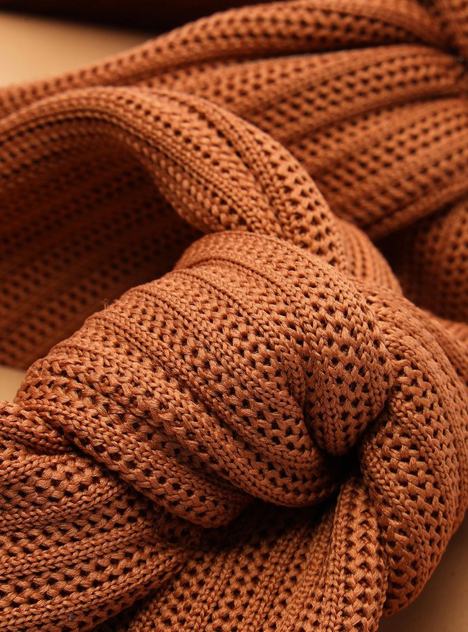 Rasteira Marrom Knit Flatform Isis