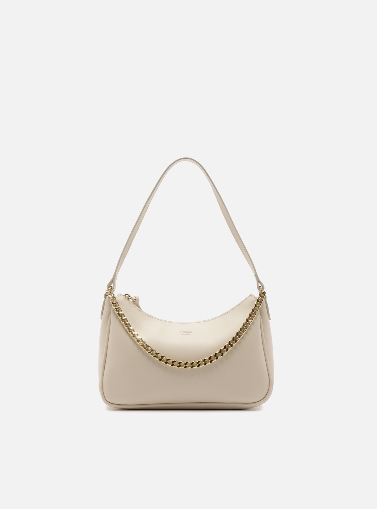 Bolsa Shoulder Branca Pequena Corrente Dourada — foto 1