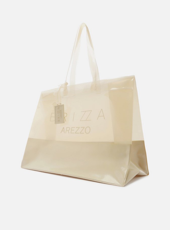 Bolsa Shopping Cinza Vinil Liz Logo Grande