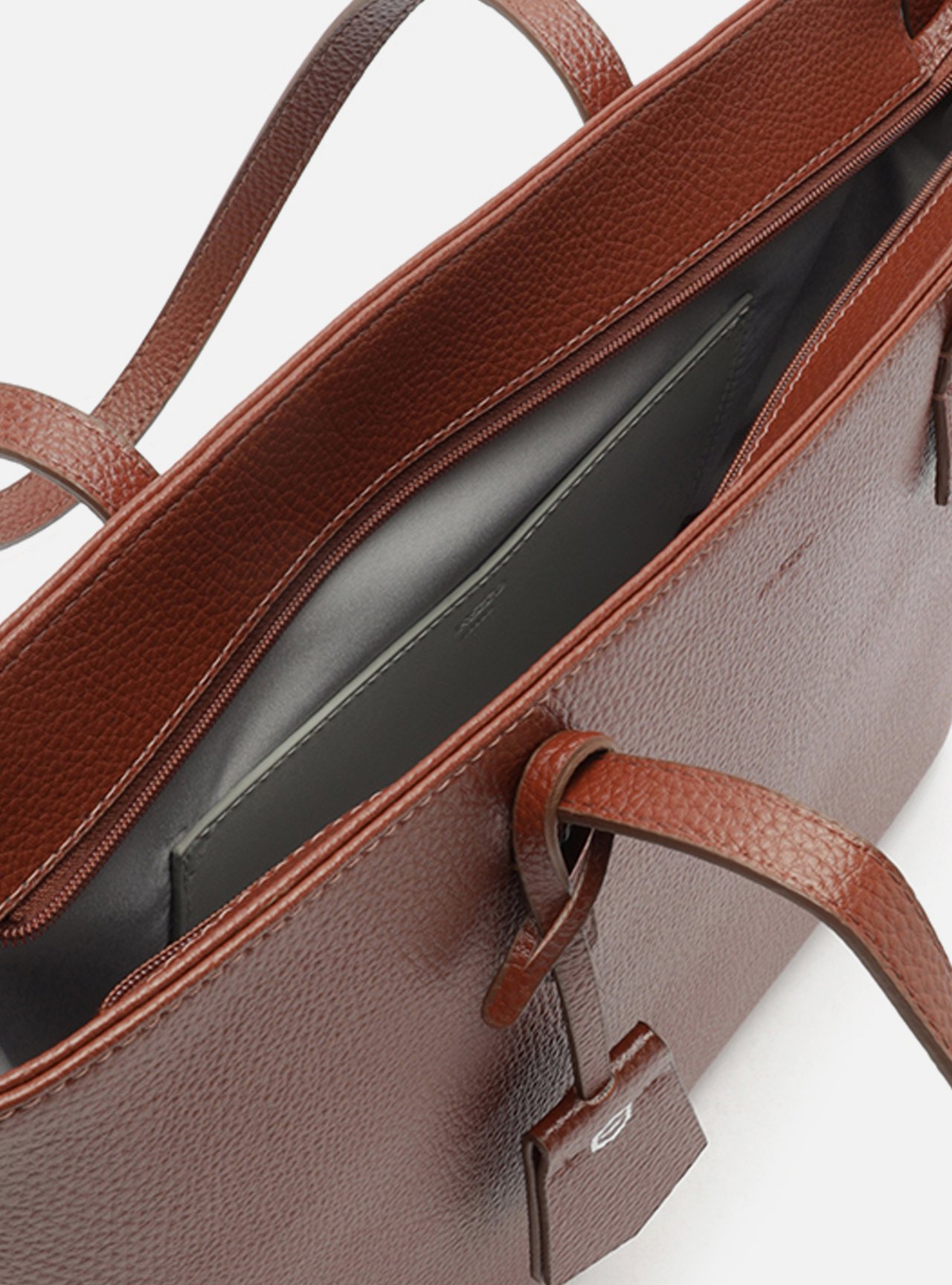 Bolsa Shopping Marrom Grande Granulada — foto 4