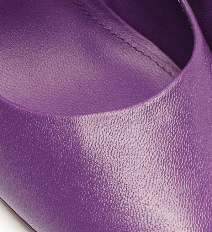 Scarpin Roxo Couro Salto Alto Piera