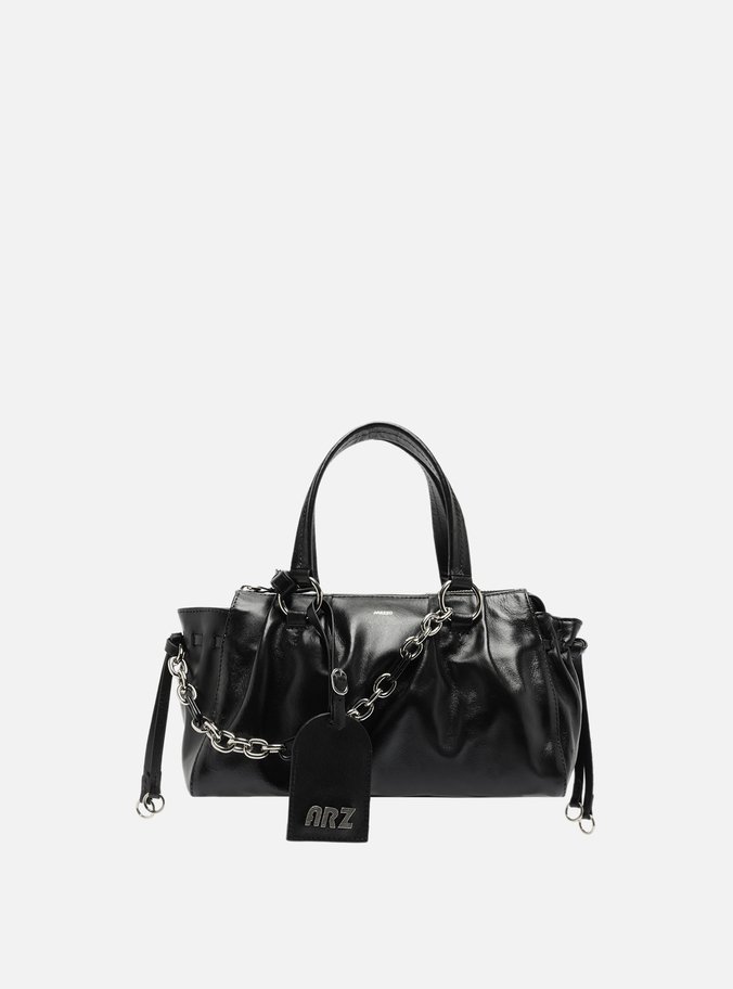 Bolsa Tote Couro Preta Média