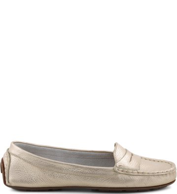 Mocassim Couro Platina