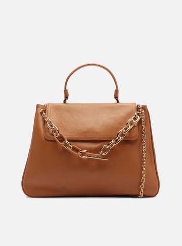 Bolsa Satchel Marrom Couro Claire Grande
