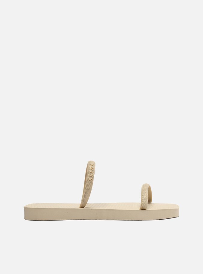 Sandália Rasteira Off-White Bico Quadrado Brizza