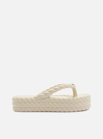 Arezzo — Chinelo de Dedo Branco Flatform Tressê Brizza