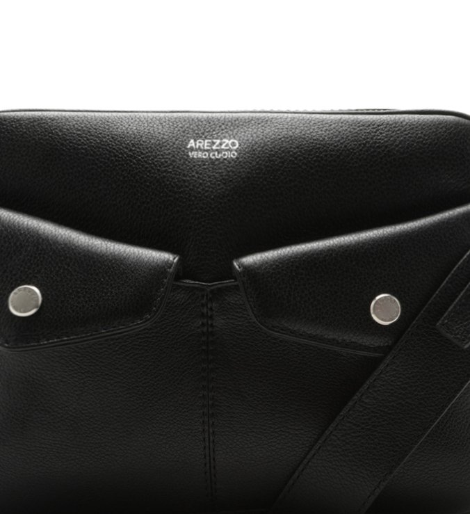 Bolsa Tiracolo Couro Júlia Média Preta
