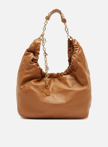 Bolsa Hobo Marrom Couro Olívia Grande