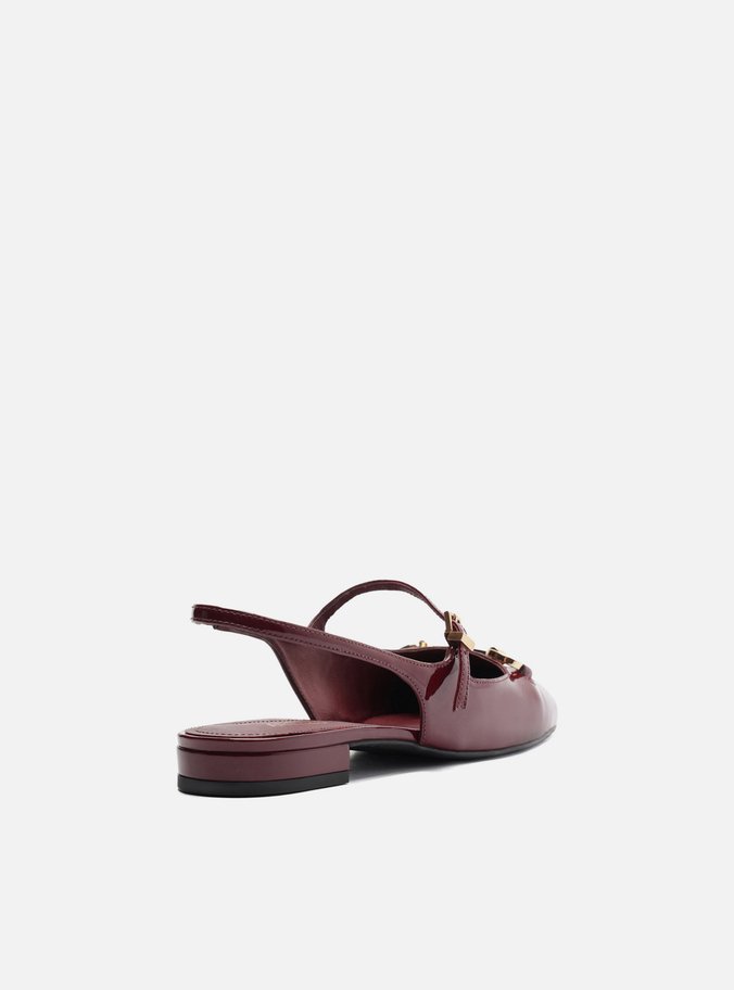 Sapatilha Boneca Vinho Verniz Slingback Bridão