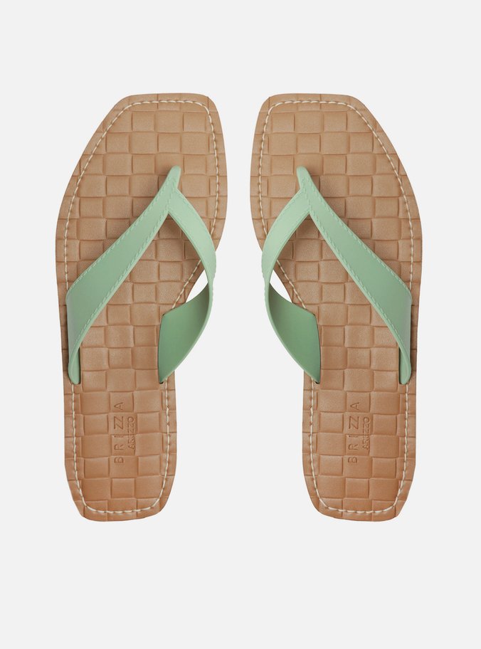 Sandália Multicolorida Tira Verde Brizza