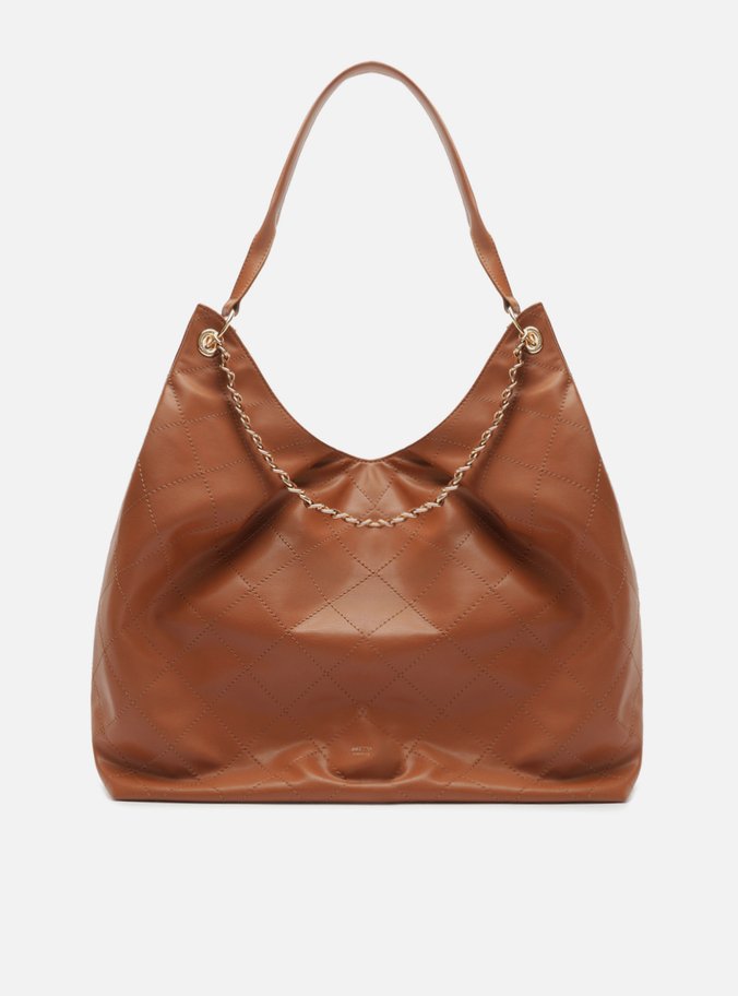 Bolsa Hobo Marrom Grande Matelassê Alça Corrente