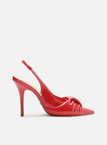 Scarpin Vermelho Verniz Slingback Puffer