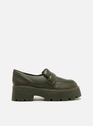 Mocassim Verde Salto Médio Tratorado