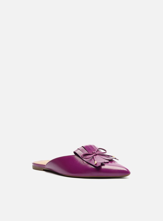 Mule Roxa Couro Tereza