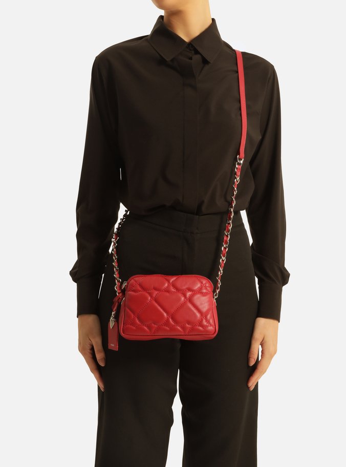 Bolsa Tiracolo Vermelha Couro Heart Pequena