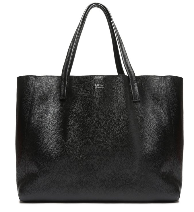 Bolsa Shopping Preta Couro Fio Grande