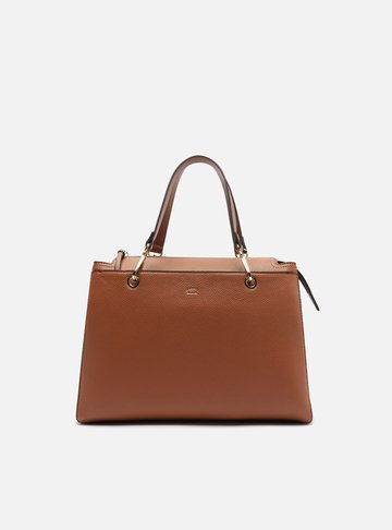 Arezzo — Bolsa Tote Marrom Média Alças Metais