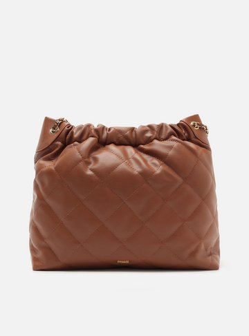 Arezzo — Bolsa Tiracolo Marrom Grande Matelassê Corrente
