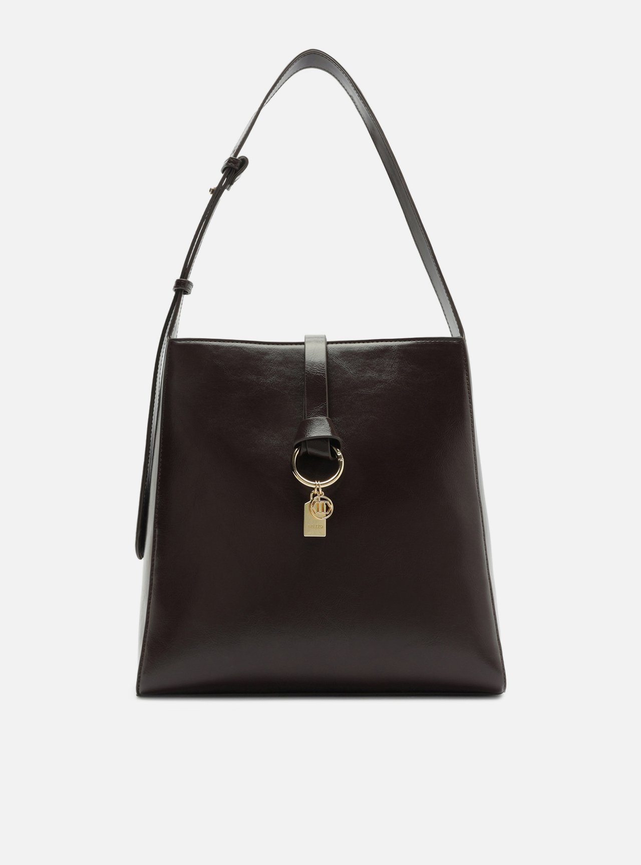 Bolsa Hobo Marrom Média Metais Dourados — foto 1