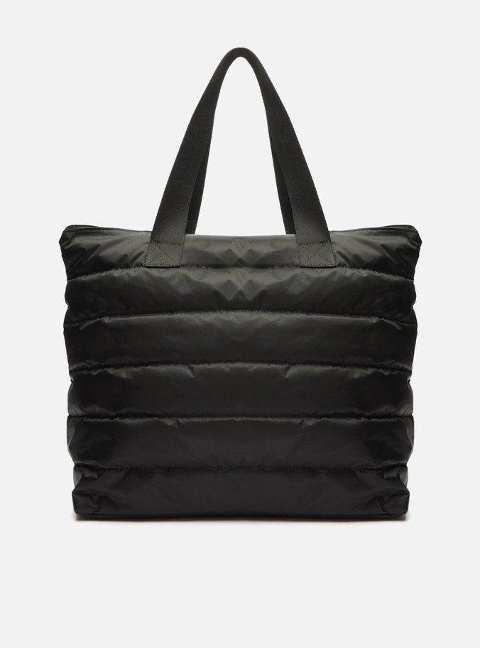 Bolsa Shopping Preta Nylon Puffer Grande