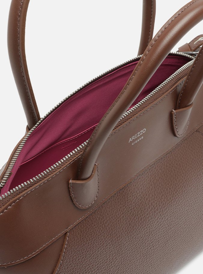 Bolsa Tote Marrom Grande Mix Texturas