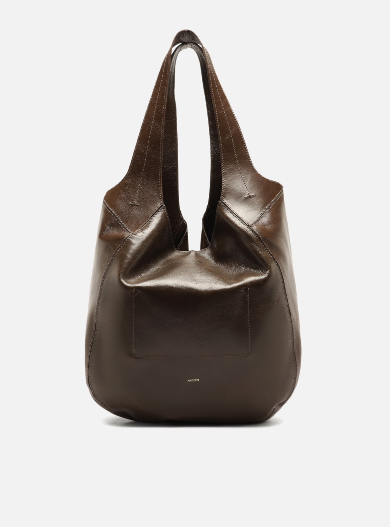 Bolsa Hobo Marrom Couro Grande Franja — foto 3