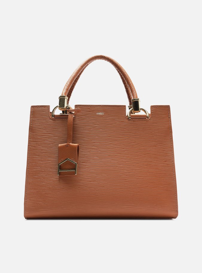 Bolsa Tote Marrom Couro Abraccio Grande