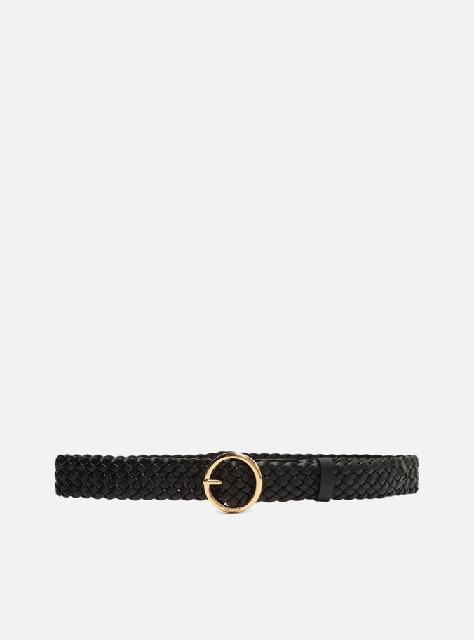 Cinto Preto Couro Largo Trançado Neutral Desire