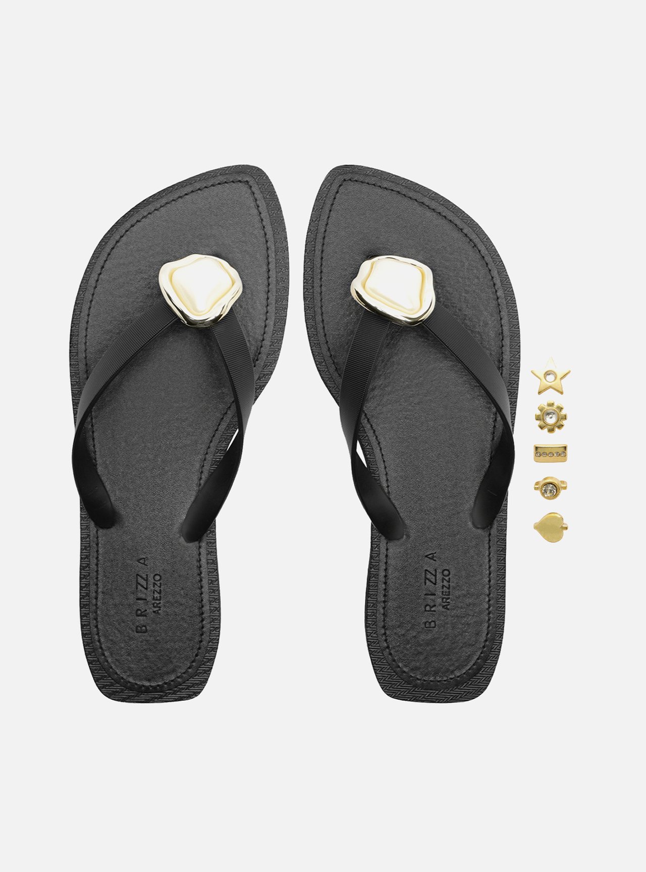Chinelo de Dedo Preto Recouro Flash Pedra — foto 5