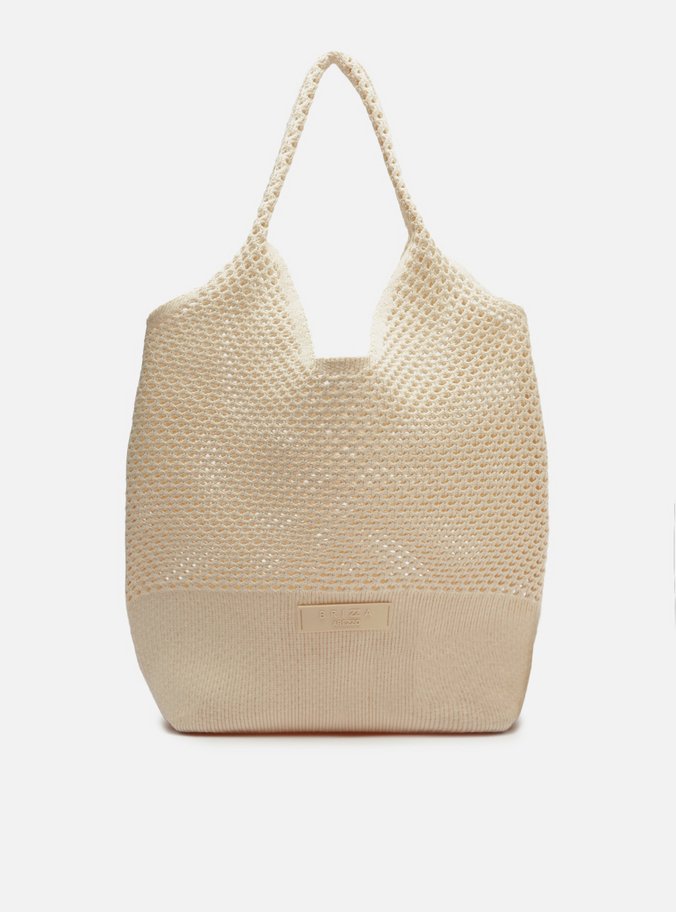 Bolsa Shopping Branca Crochê Paulina Grande
