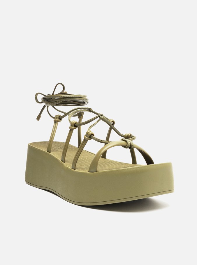 Sandália Verde Flatform Amarração Ayla Brizza