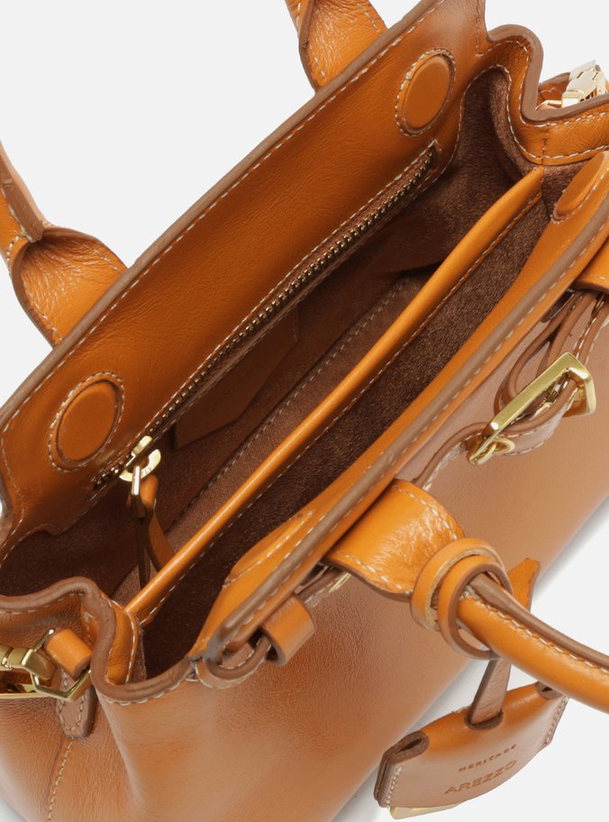 Bolsa Tote Caramelo Couro Pequena Bag Charm Victória