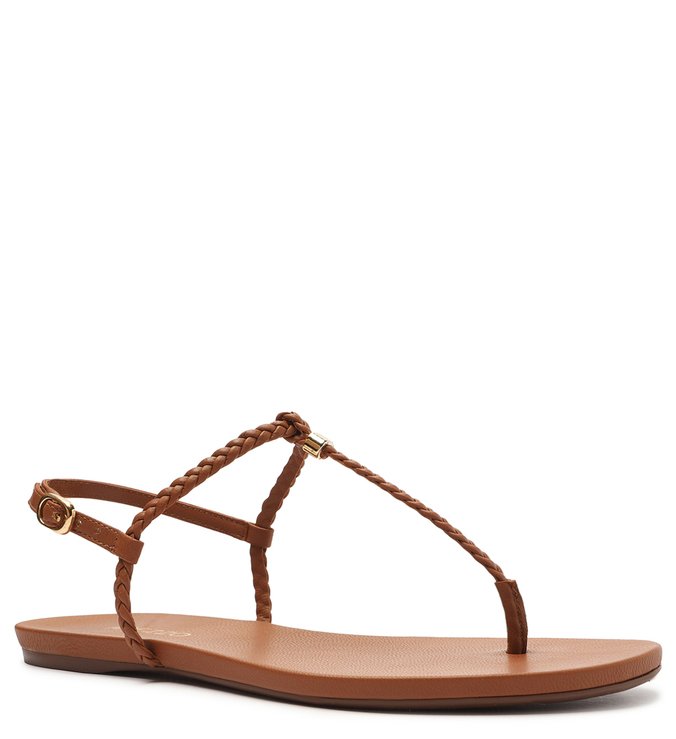 Sandália Rasteira Marrom Flat Slim