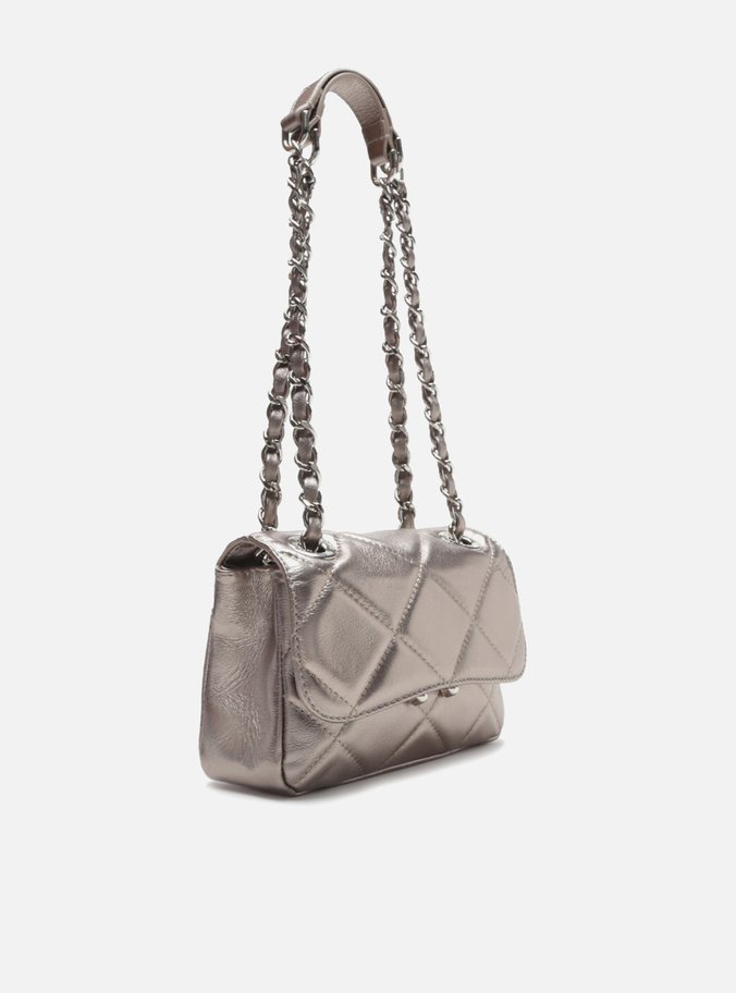 Bolsa Tiracolo Prata Couro Mizz Pequena