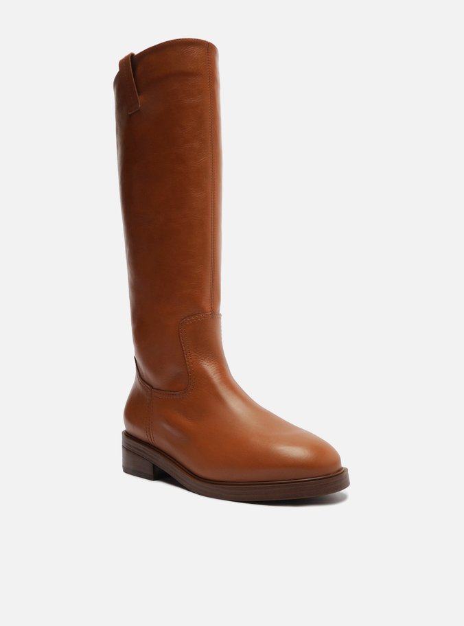 Bota Marrom Couro Cano Longo Montaria