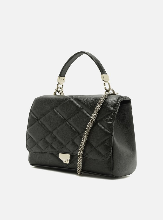Bolsa Tiracolo Preta Couro Matelassê Grande