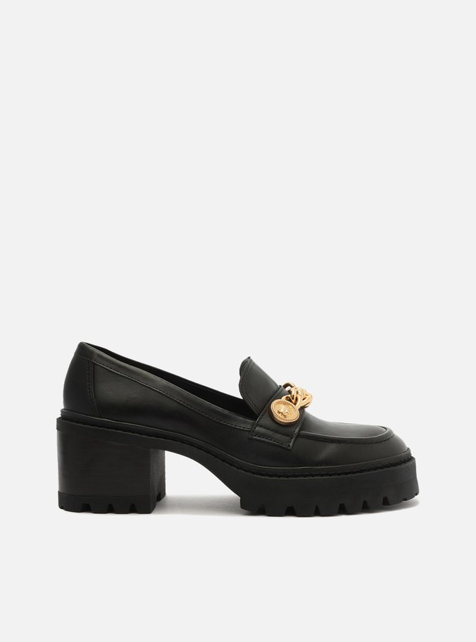 Mocassim Preto Couro Salto Bloco Kopenhagen