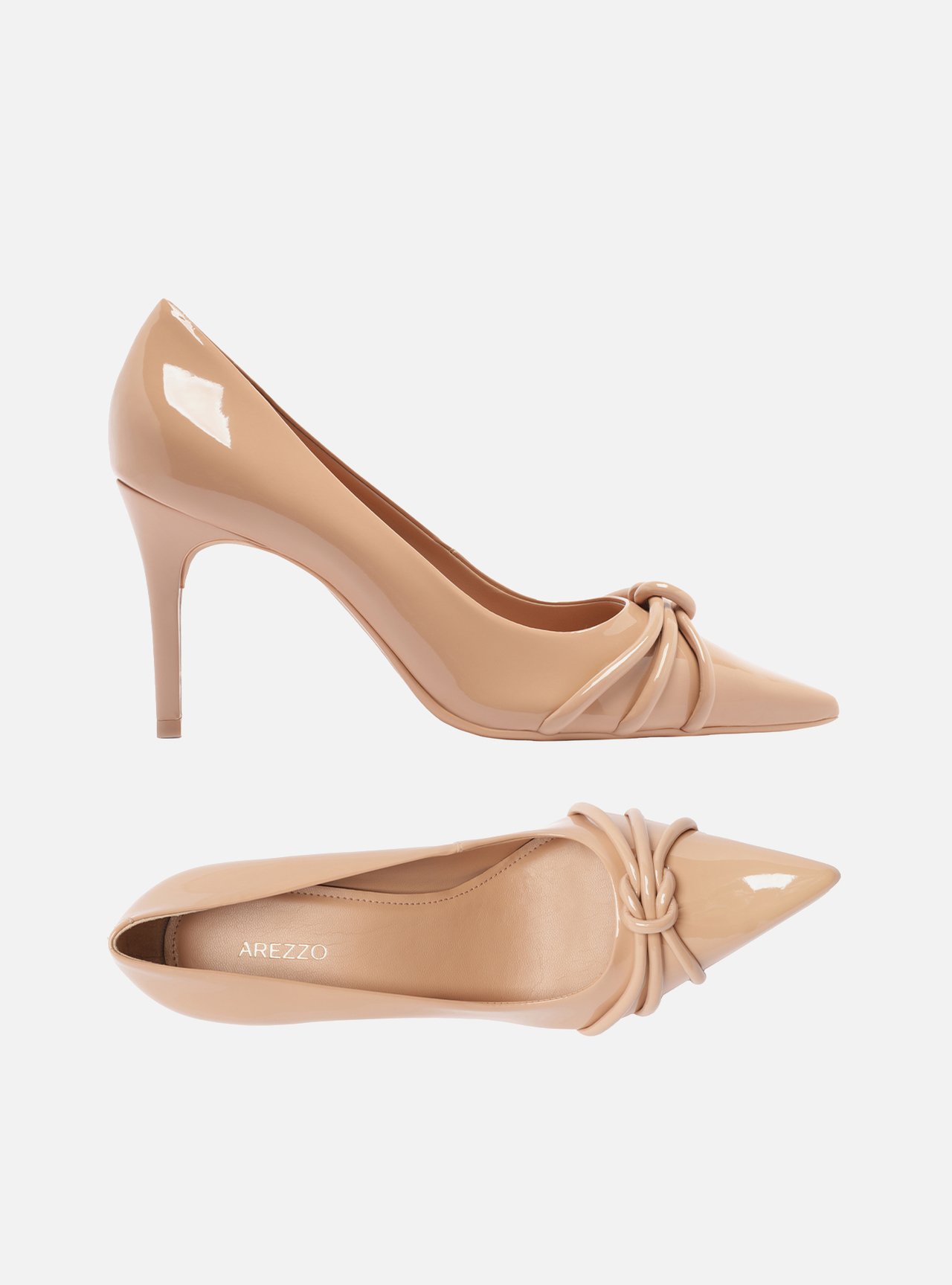 Scarpin Nude Verniz Salto Fino Tiras — foto 5