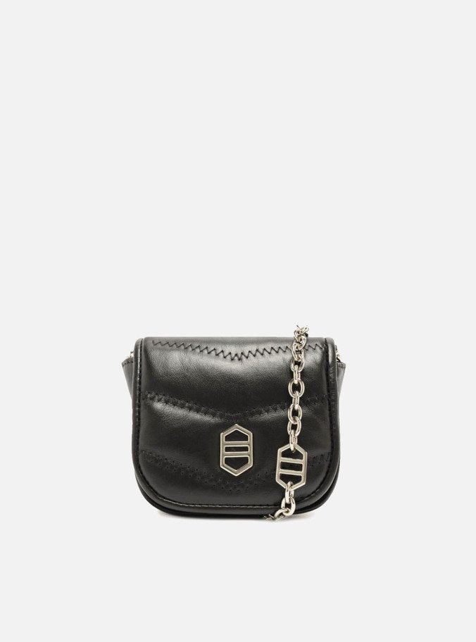 Bolsa Tiracolo Preta Couro Pequena Matelassê