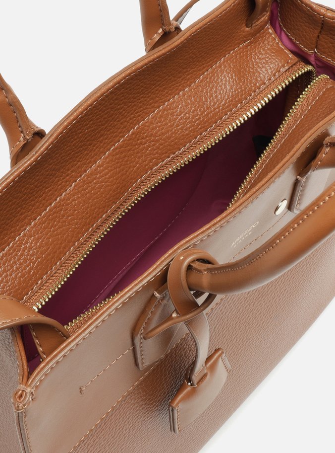 Bolsa Tote Marrom Giorno Grande Moldura