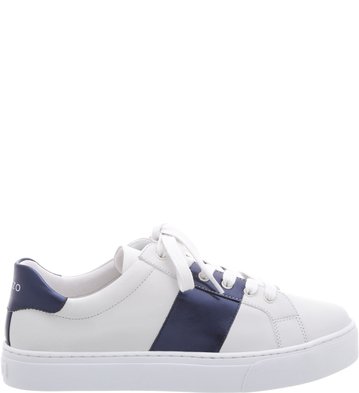 Tênis Couro Blue Stripe Blanc