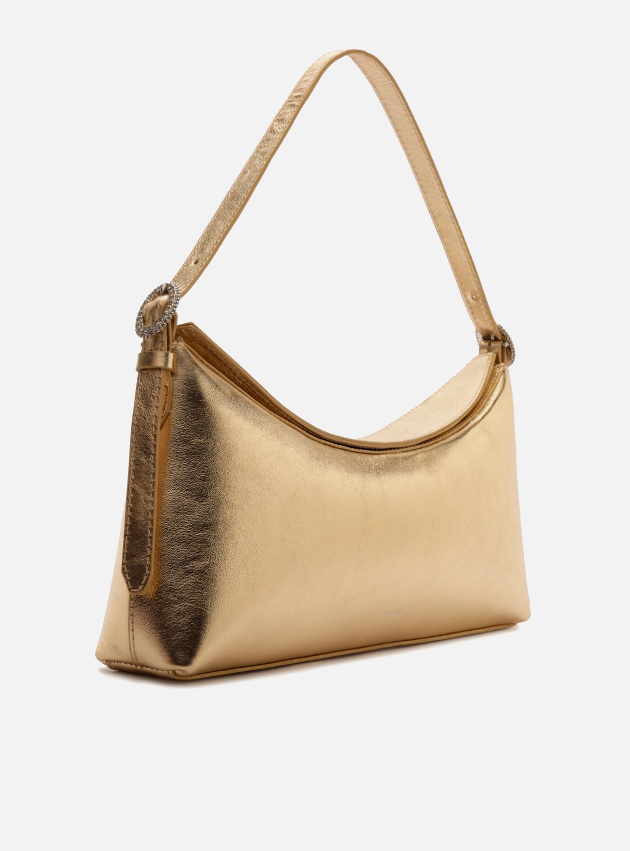 Bolsa Shoulder Dourada Couro Grande Básica — foto 5