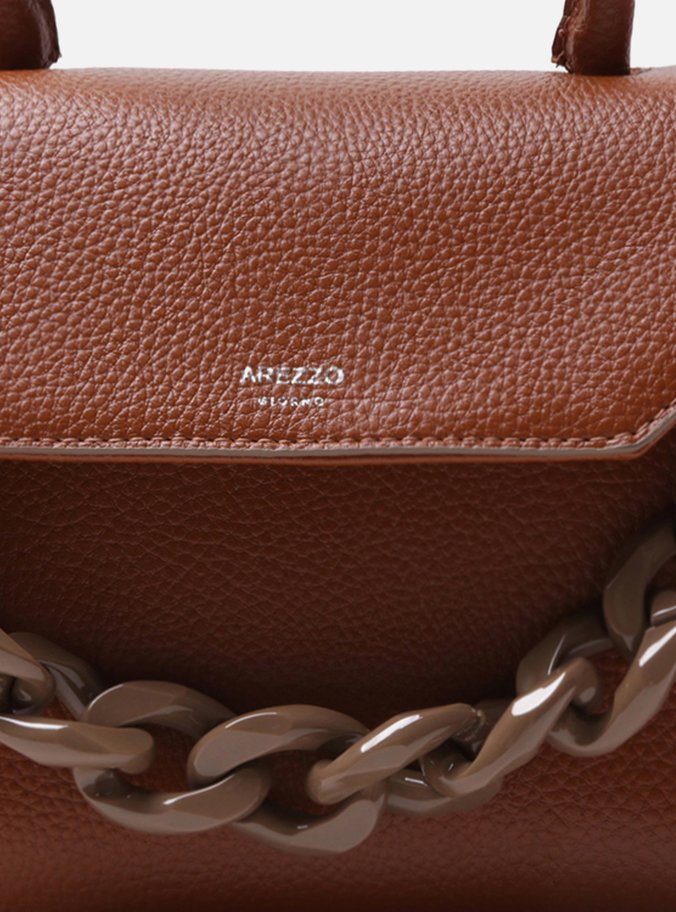 Bolsa Satchel Marrom Iara Média Cúrcuma