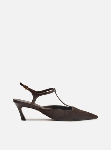 Scarpin Marrom Pelo Salto Kitten Aberto Telma