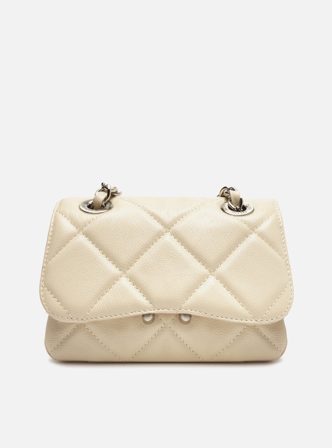 Bolsa Tiracolo Off-White Couro Mizz Pequena 