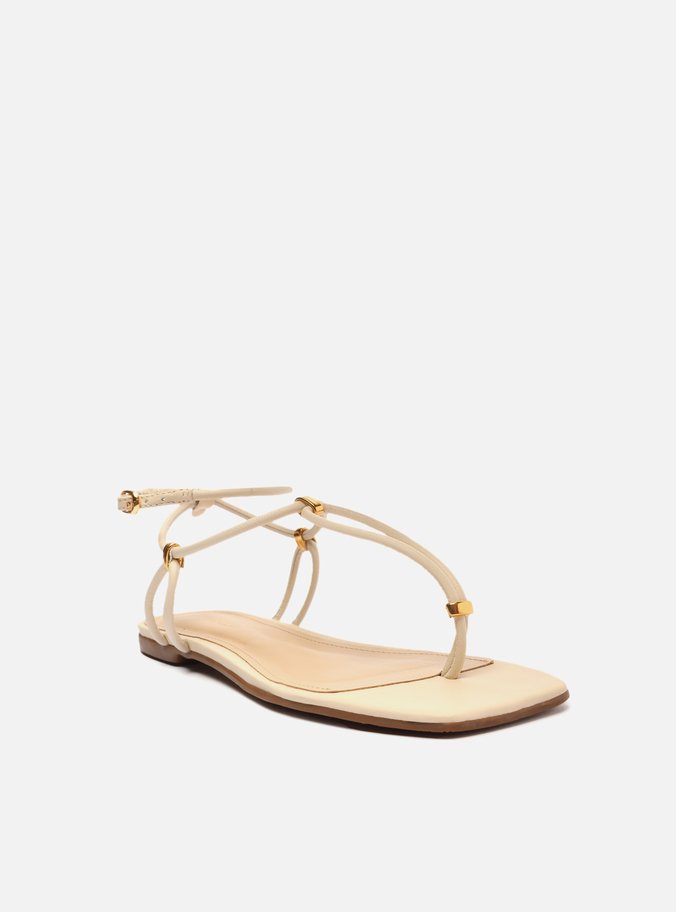 Sandália Rasteira Off-White Tiras Elos