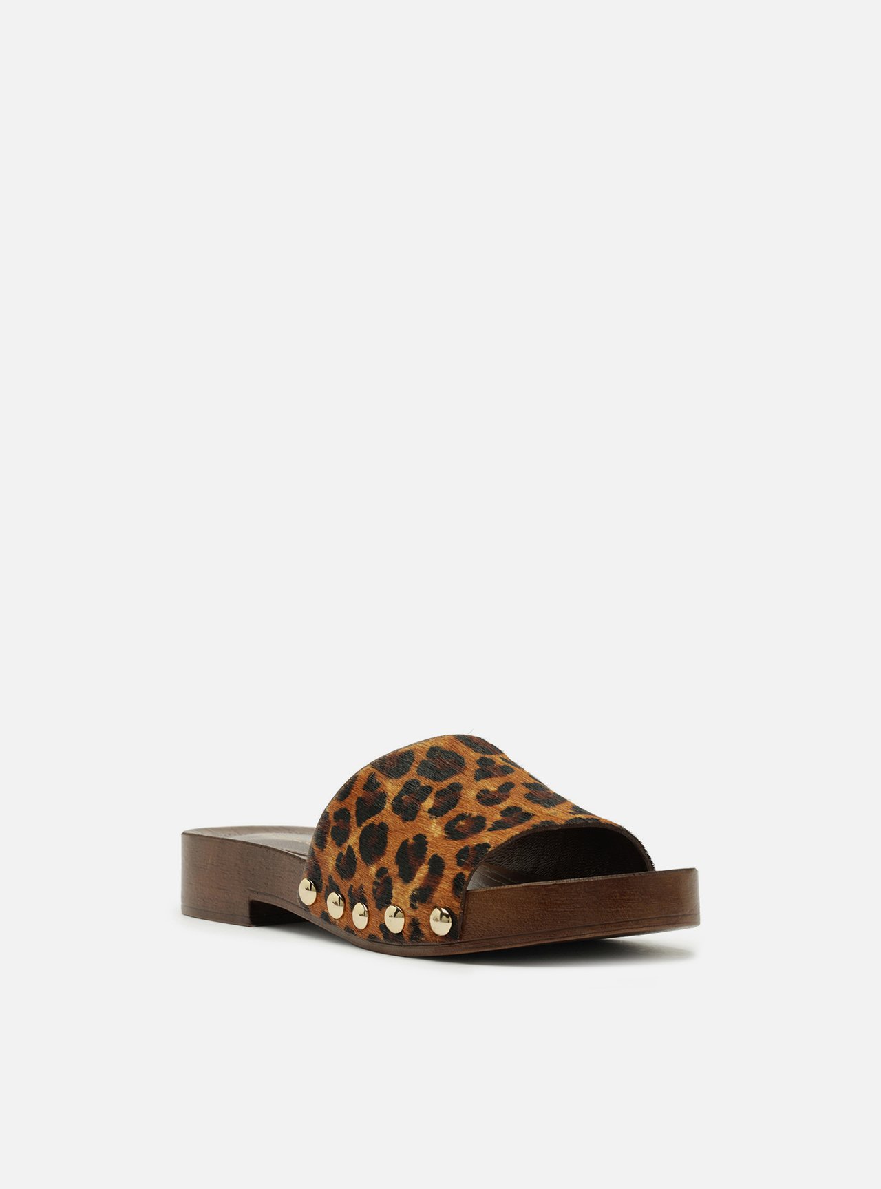 Tamanco Animal Print Salto Baixo Madeira — foto 2