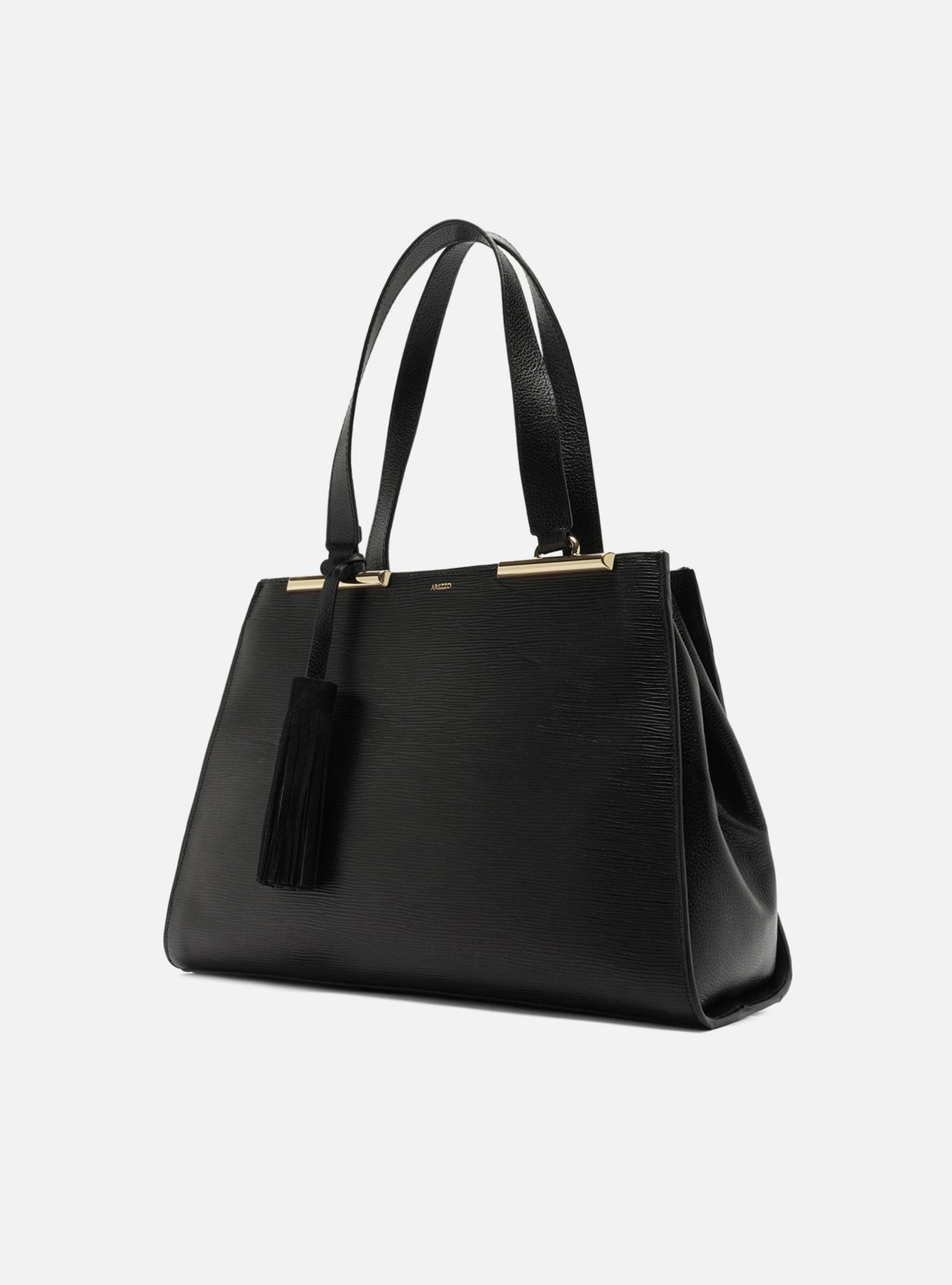 Bolsa Shopping Preta Couro Jeni Grande — foto 2